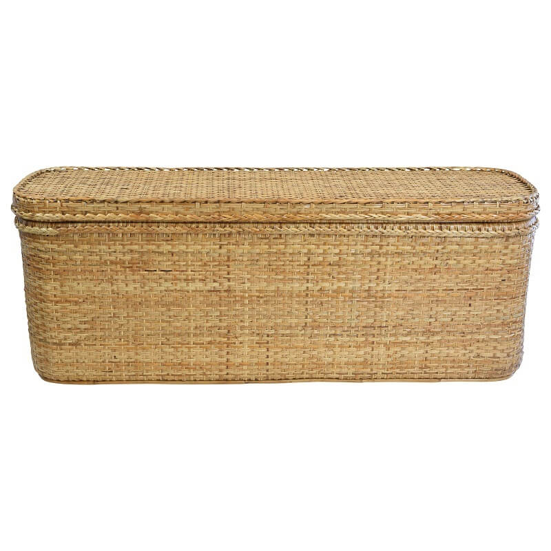 Chic Rattan Rectangle Bed End Chest - Natural