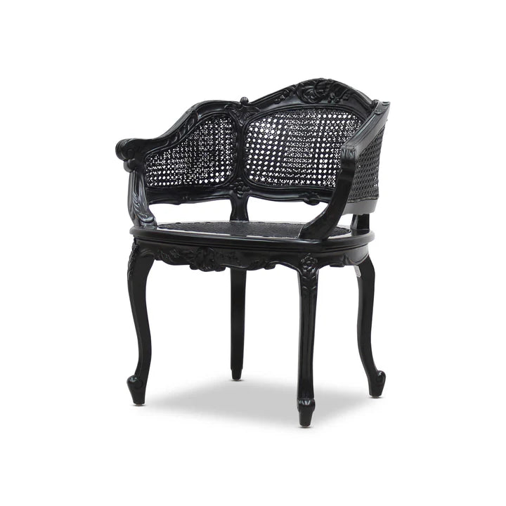 Chic Royal Marcella Bergere Chair - Black