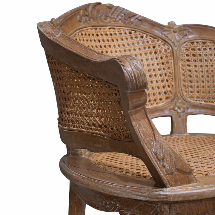 Chic Royal Marcella Bergere Chair - Weathered Oak