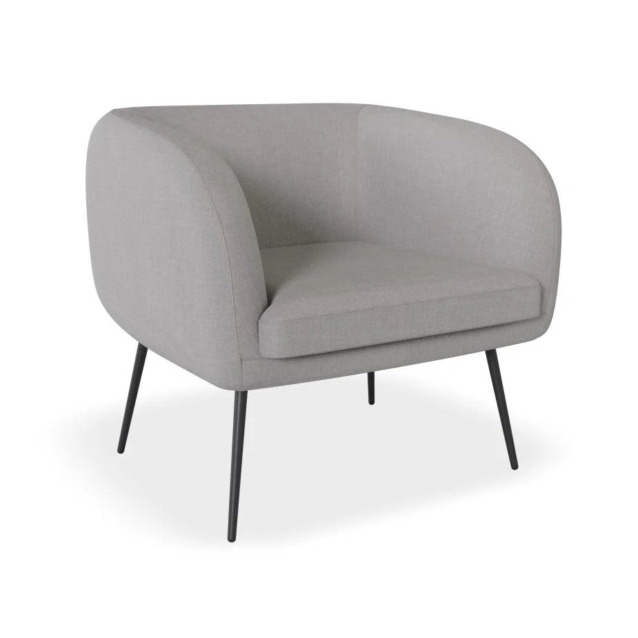 Chic Solitude Grey Single Seater Sofa (Available in 3 Frame Colors)