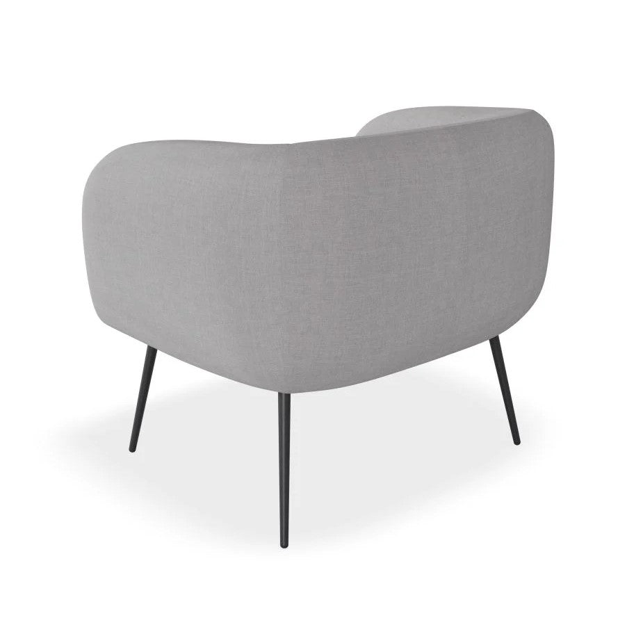 Chic Solitude Grey Single Seater Sofa (Available in 3 Frame Colors)