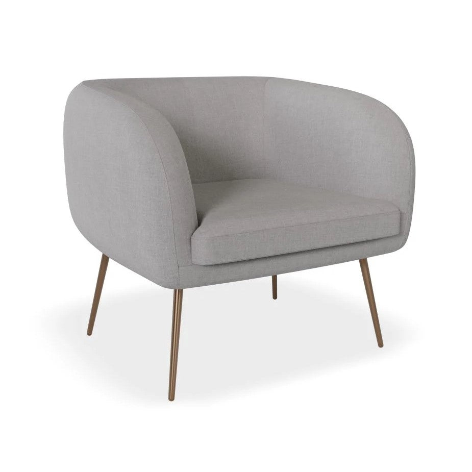 Chic Solitude Grey Single Seater Sofa (Available in 3 Frame Colors)