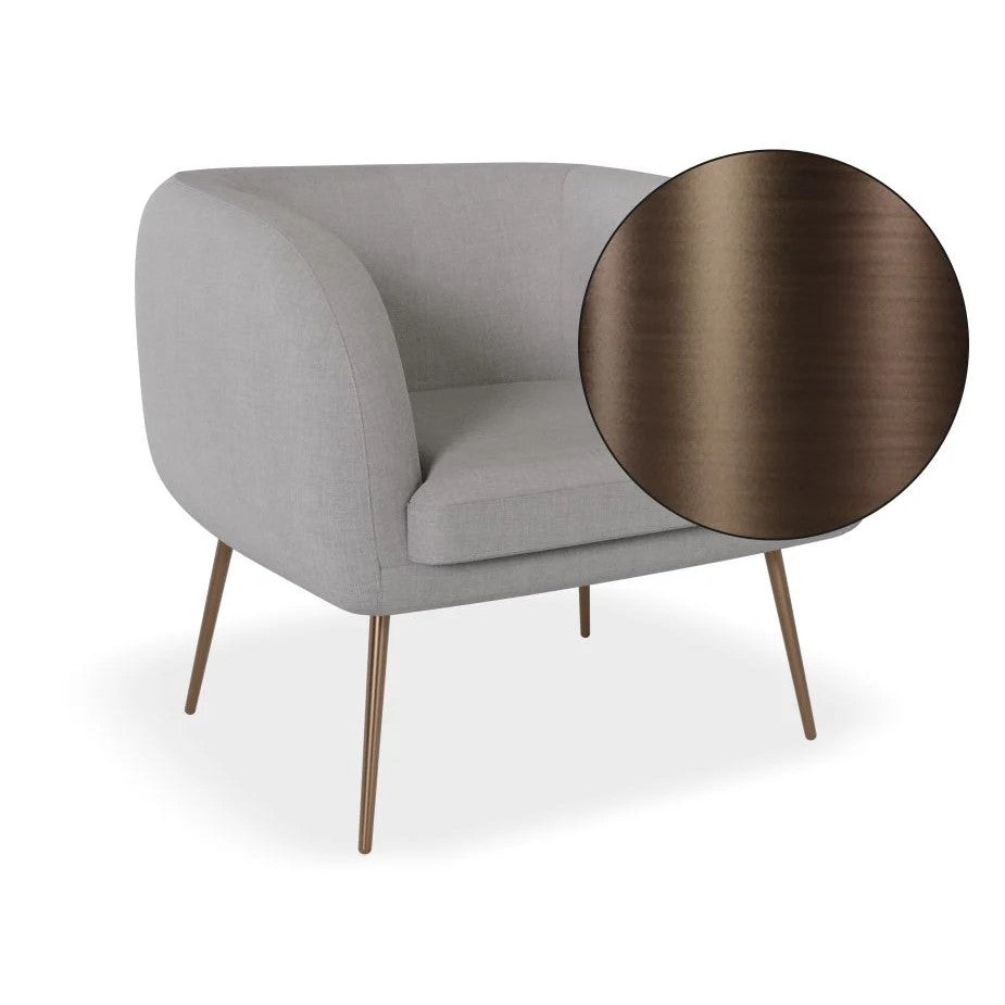 Chic Solitude Grey Single Seater Sofa (Available in 3 Frame Colors)