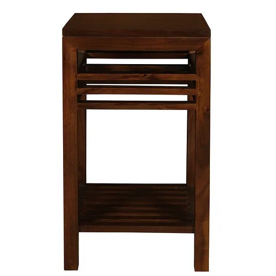 Chic and Functional Holland Stripe Lamp Table - Brown