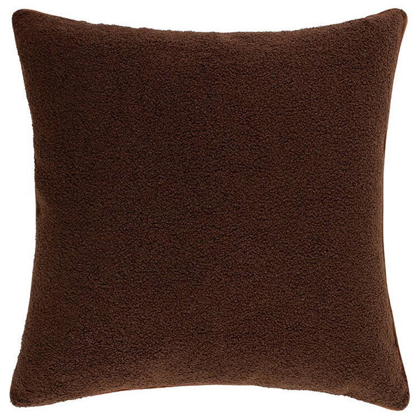 Chocolate Boucle Cushion with Feather Insert - 60x60cms