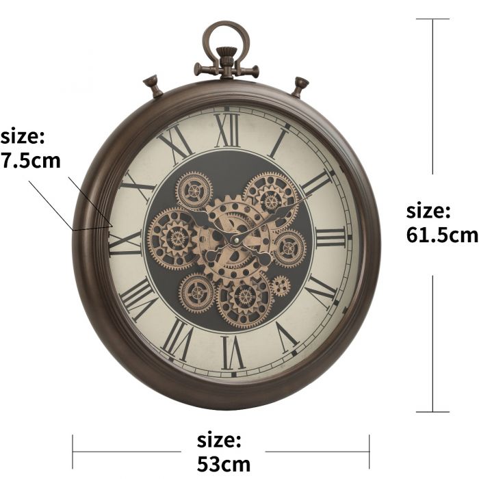 Chronograph Exposed Gear Movement Wall Clock