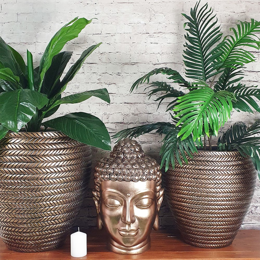 Circular Brilliance Gold Indoor Planter Pot (Available in 2 Sizes)