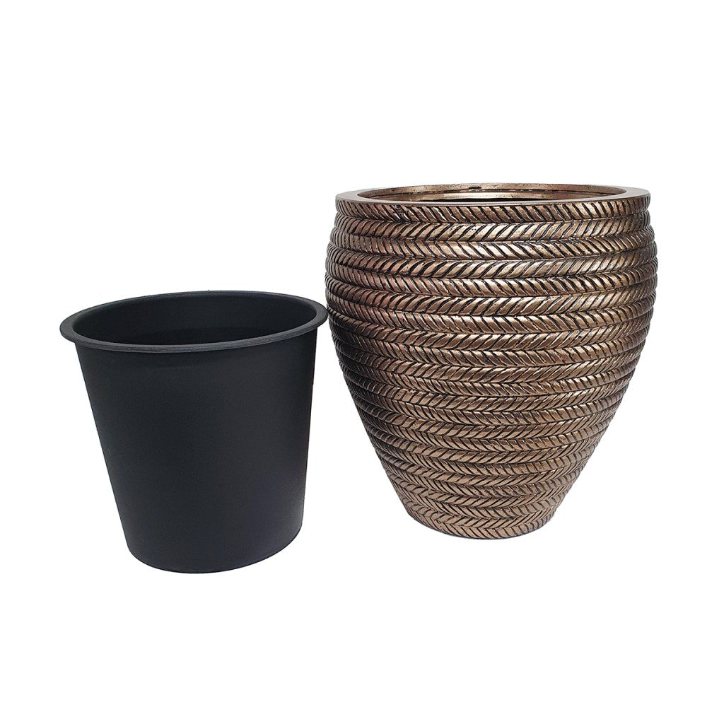 Circular Brilliance Gold Indoor Planter Pot (Available in 2 Sizes)