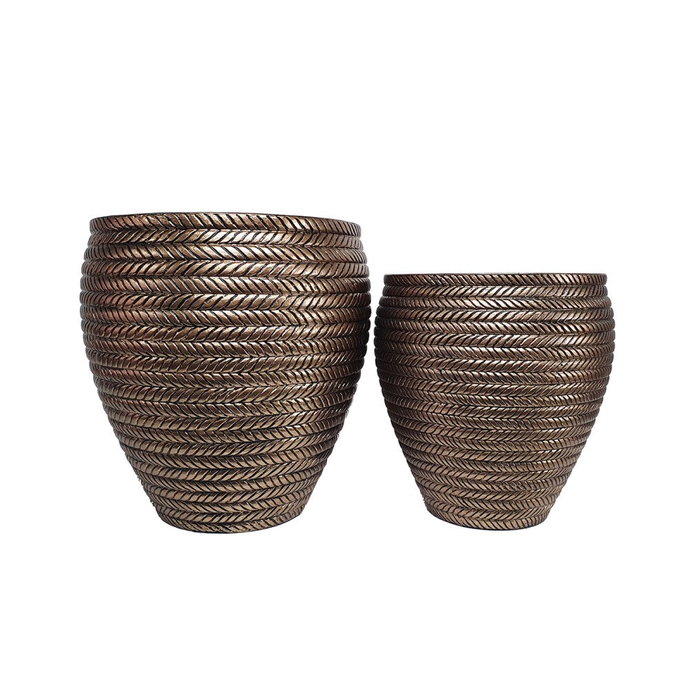 Circular Brilliance Gold Indoor Planter Pot (Available in 2 Sizes)