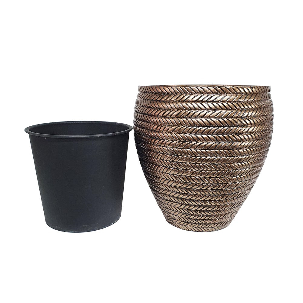 Circular Brilliance Gold Indoor Planter Pot (Available in 2 Sizes)
