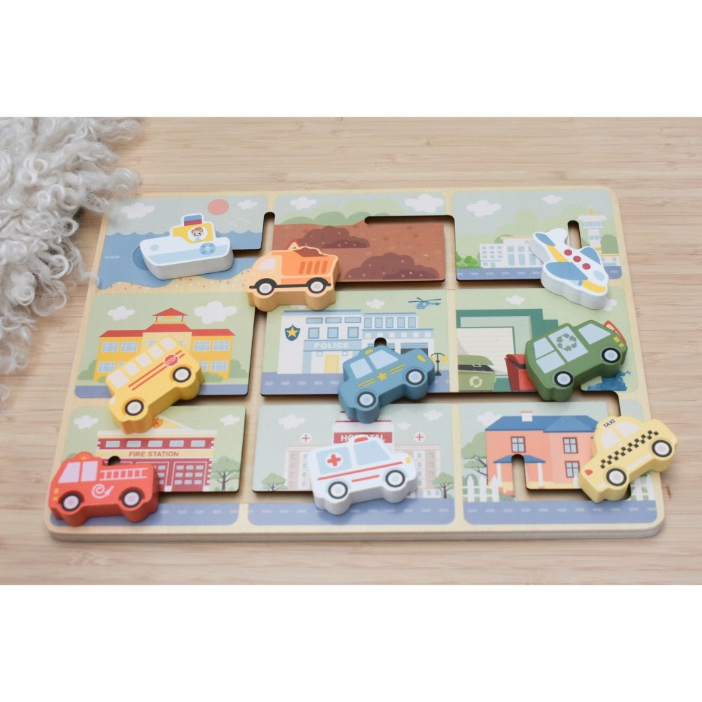 City Streets Maze - Slide & Solve Puzzle Board
