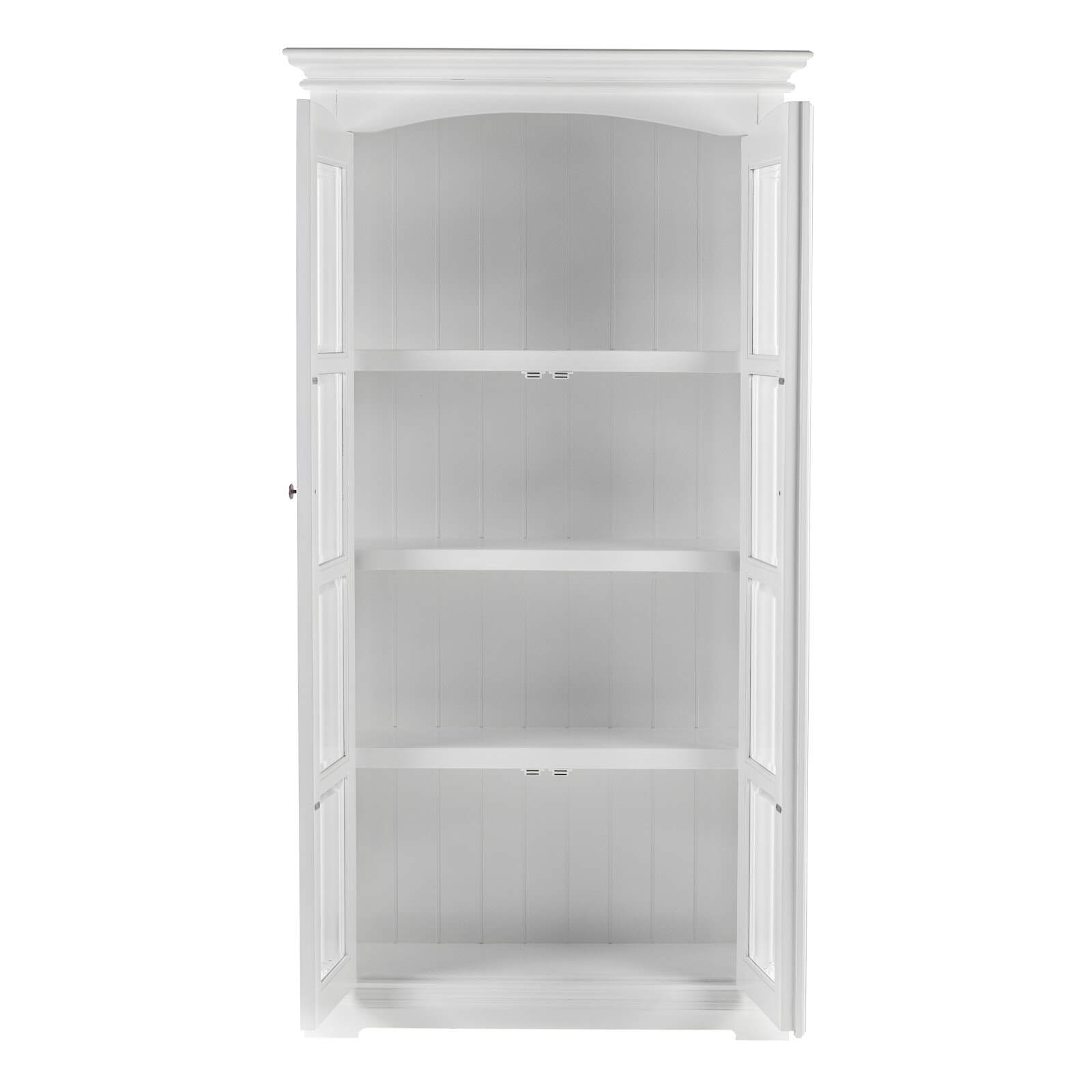 Classic Arch Hutch Cabinet 2 Glass Doors 4 Shelves