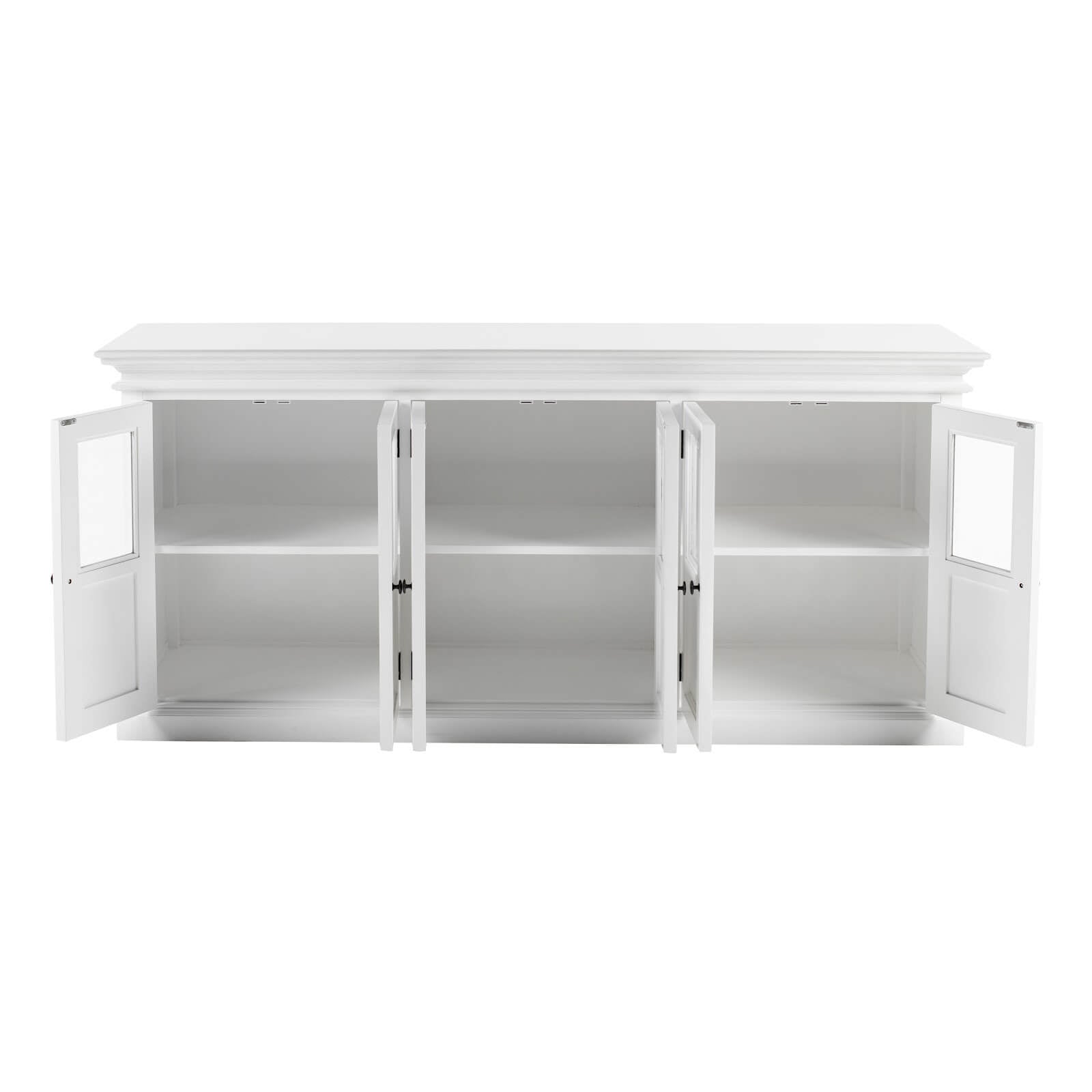 Classic Hutch Cabinet 6 Glass Doors & 12 Shelves