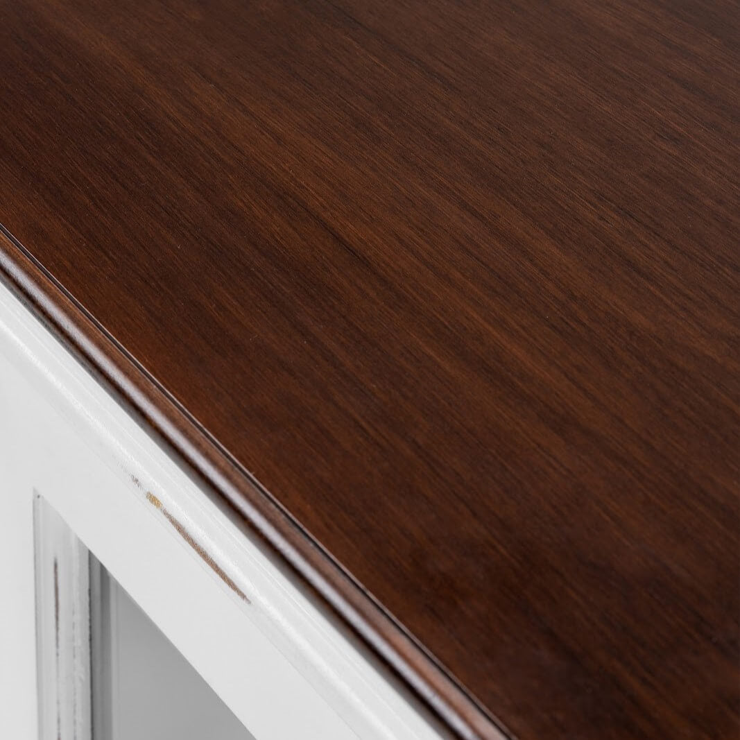 Classic Buffet Table 4 Glass Doors Brown Top