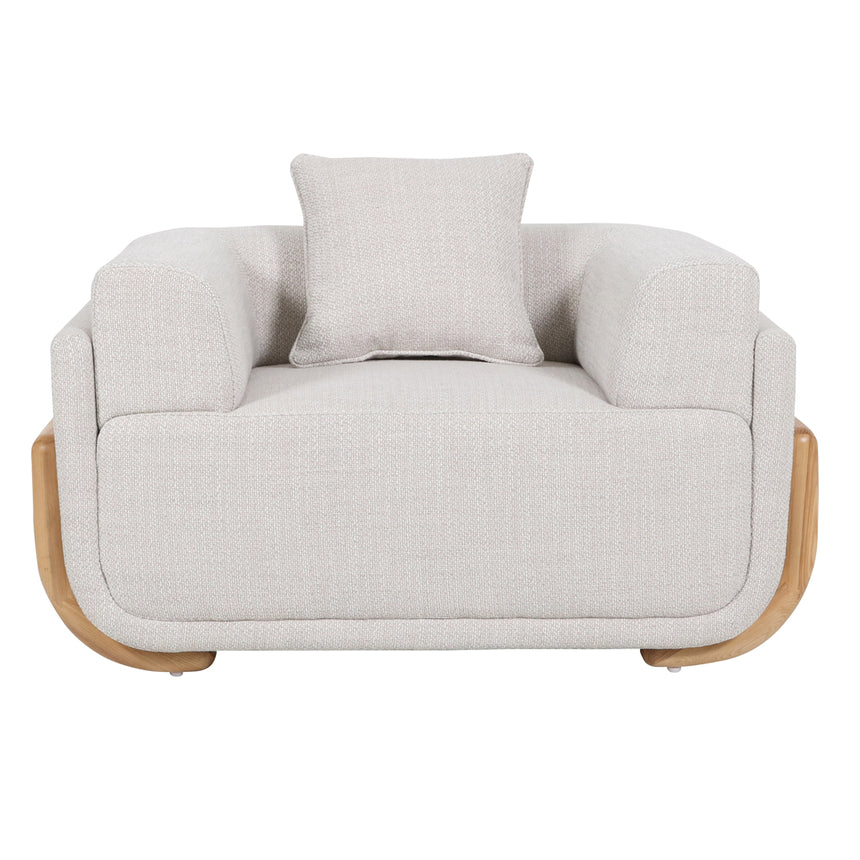 Classic Comfort Pinewood Beige Linen Armchair