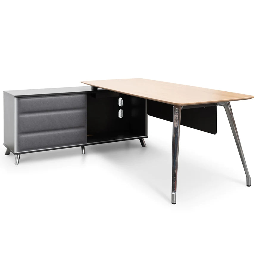 Classic Craft Left Return Office Desk 200cms - Natural