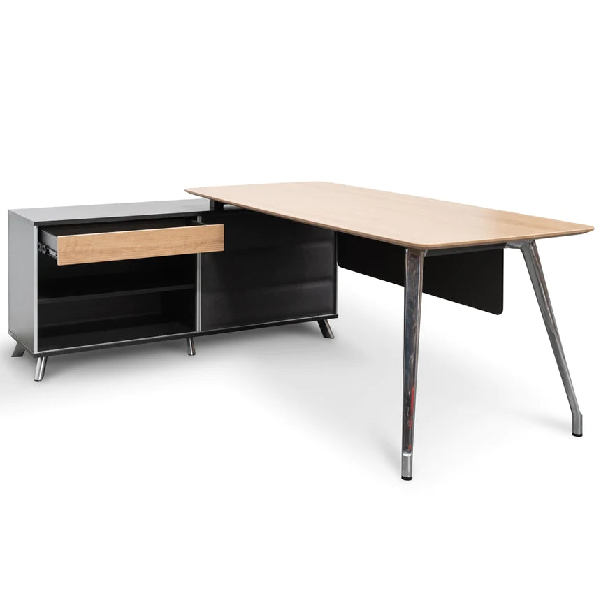 Classic Craft Left Return Office Desk 200cms - Natural