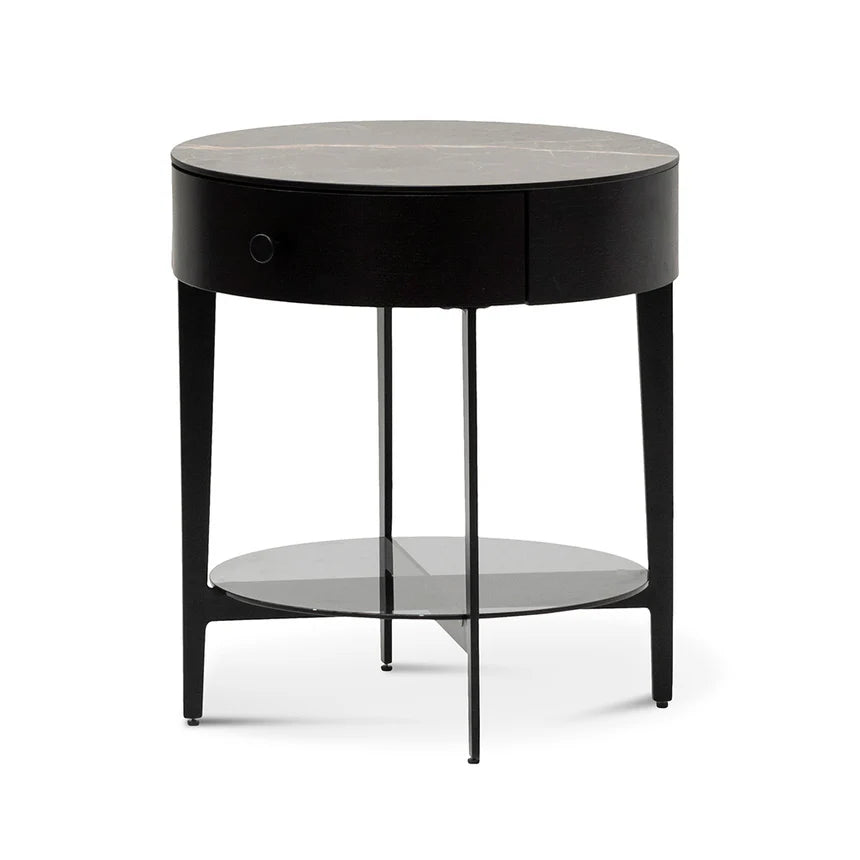 Classic Design Round Side Table 45cms - Black