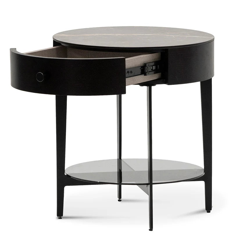 Classic Design Round Side Table 45cms - Black