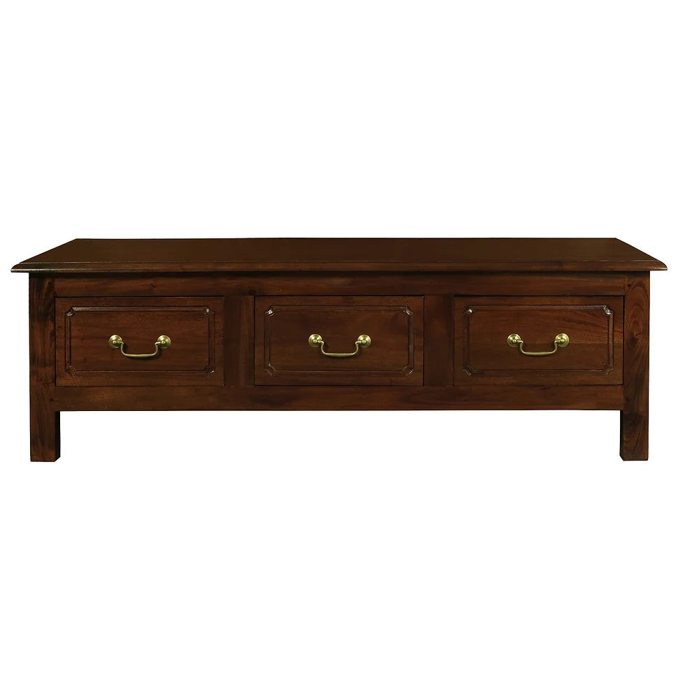 Classic Display 6 Drawer Straight Leg Coffee Table - Brown