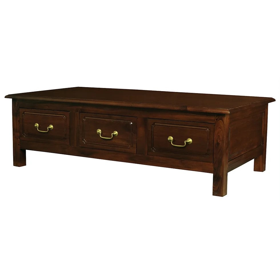 Classic Display 6 Drawer Straight Leg Coffee Table - Brown