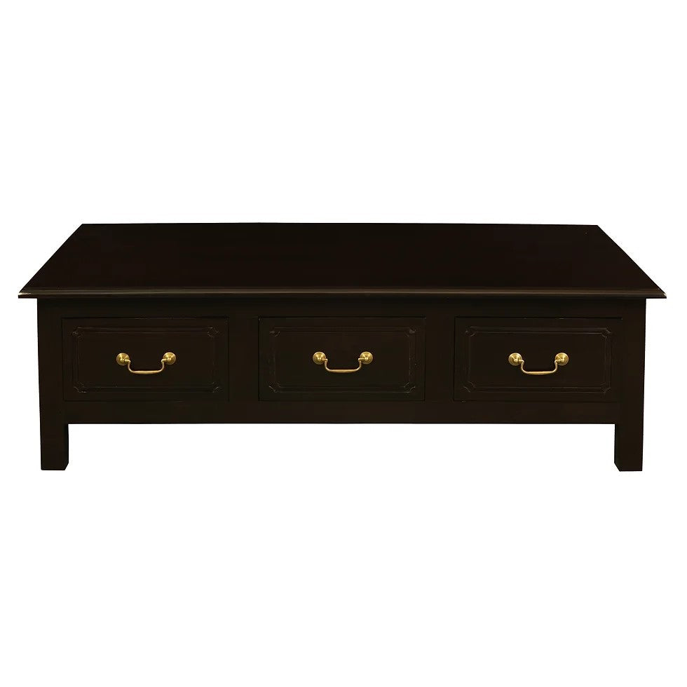 Classic Display 6 Drawer Straight Leg Coffee Table - Dark Brown