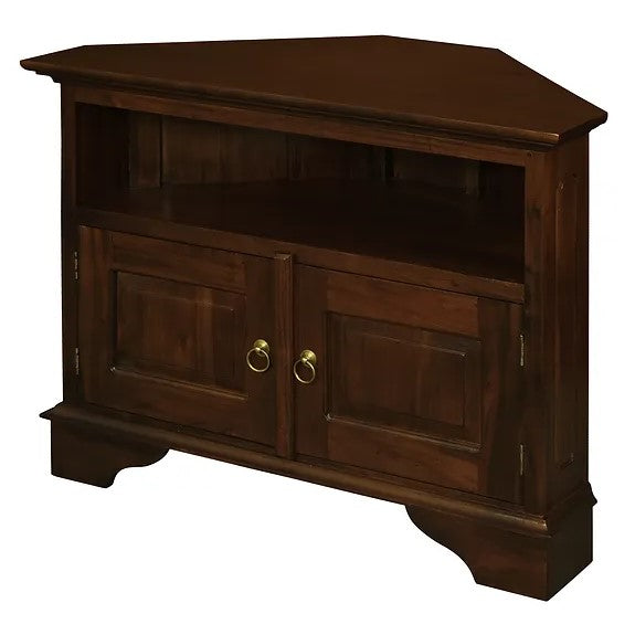 Classic Elegance 2 Door Corner TV Stand - Brown