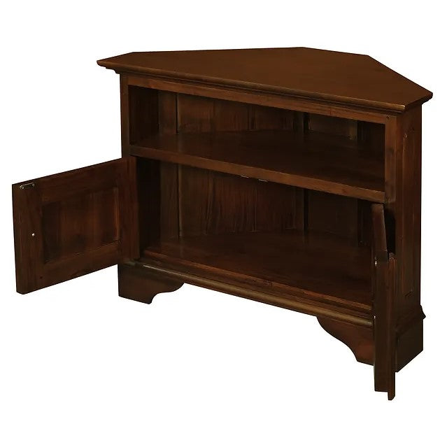 Classic Elegance 2 Door Corner TV Stand - Brown