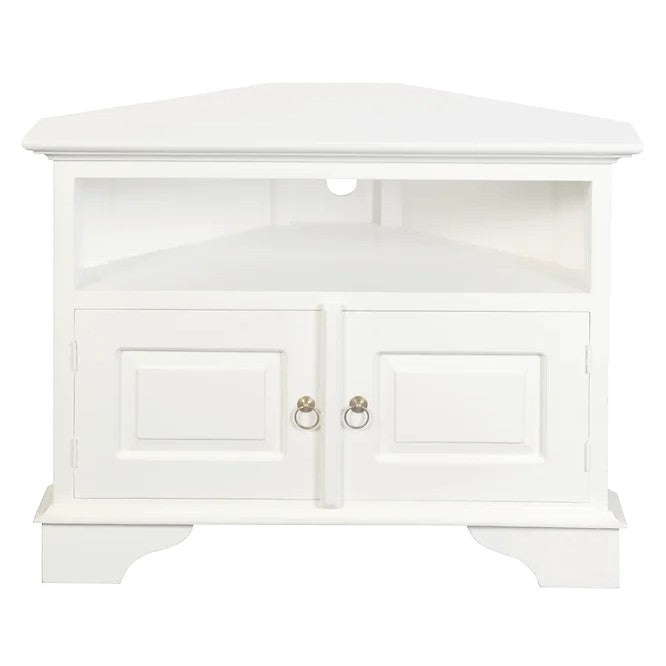 Classic Elegance 2 Door Corner TV Stand - White