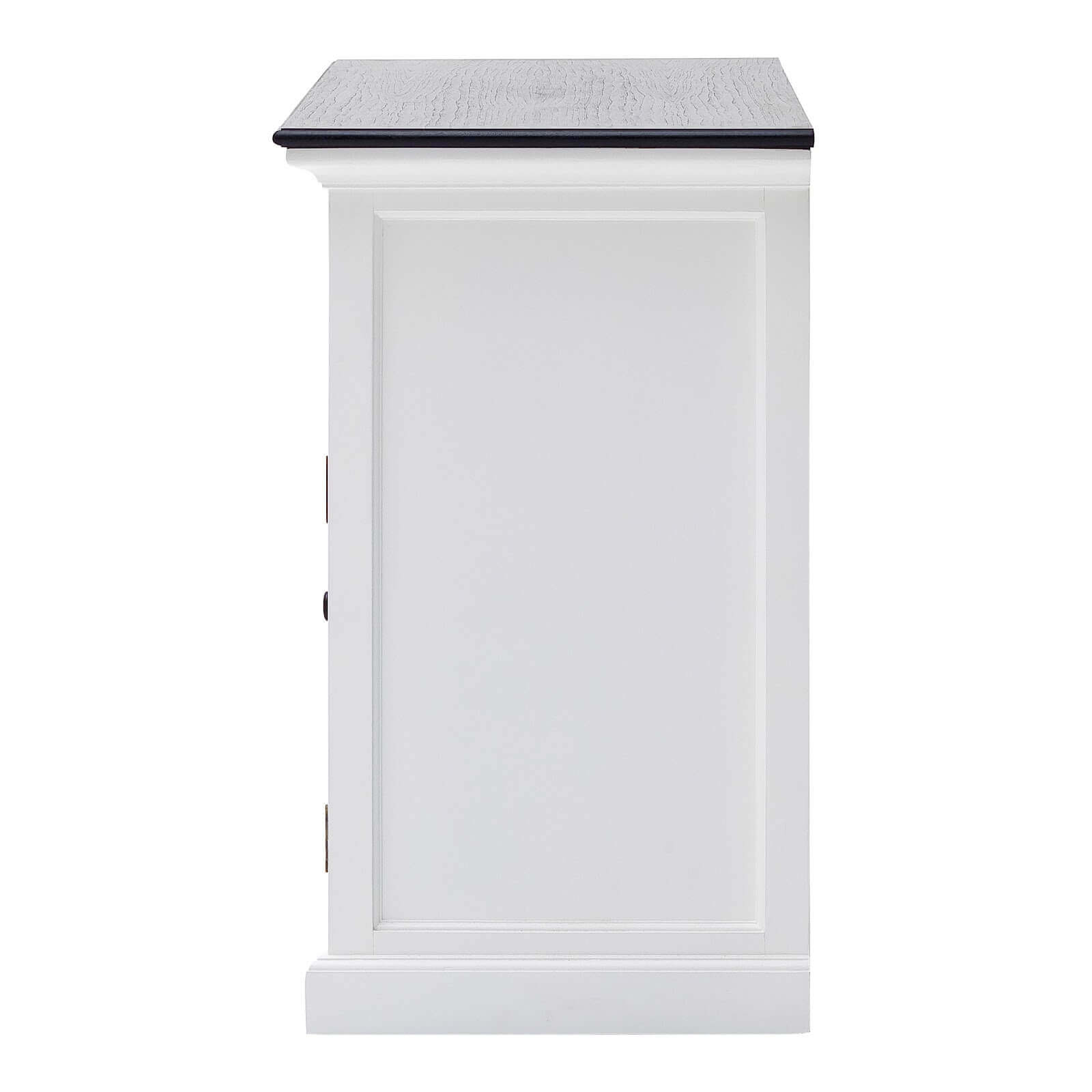 Classic Farmhouse Buffet 3 Drawers, 2 Doors & 2 Baskets Black Top