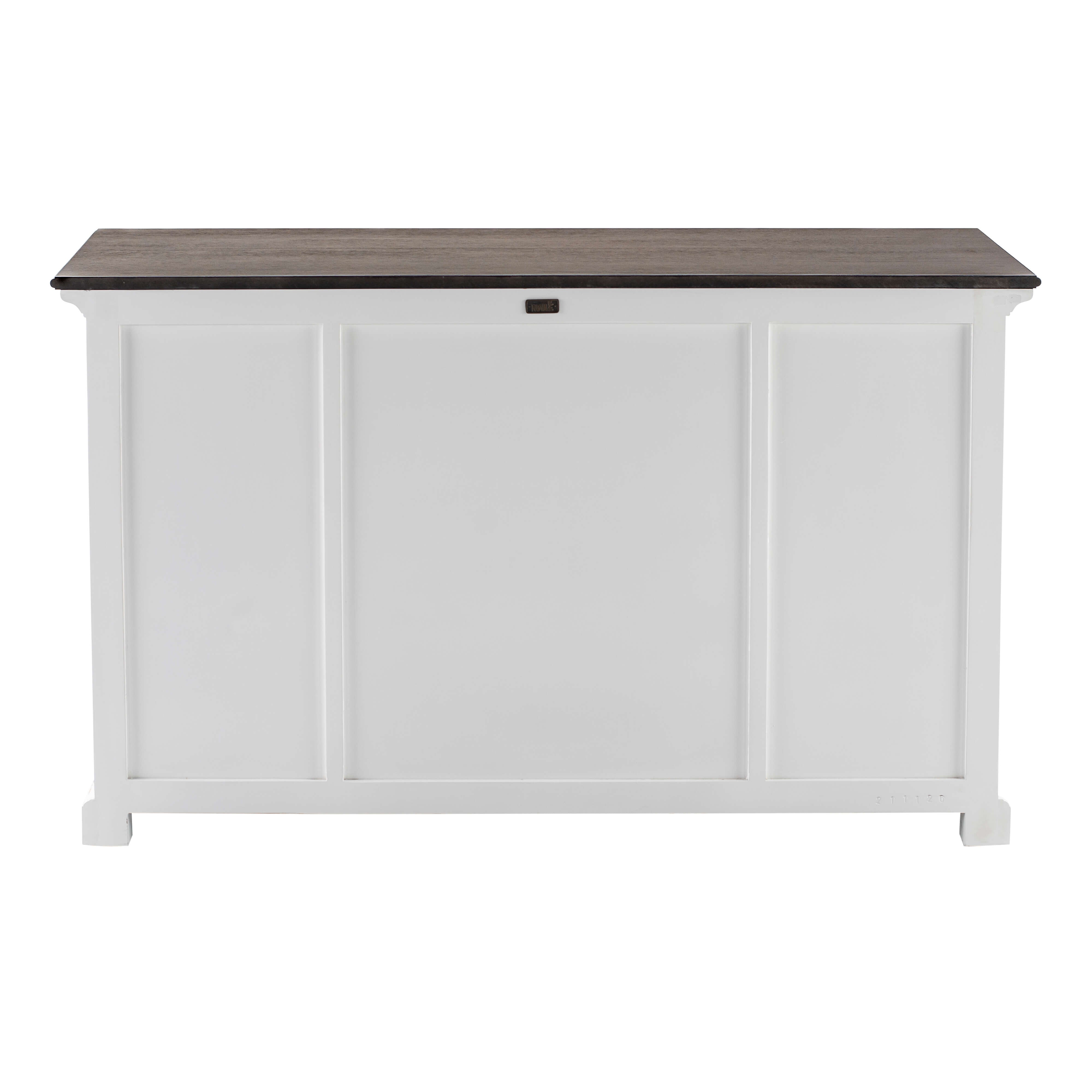 Classic Farmhouse Buffet 3 Drawers & 4 Doors White W/ Brown Top