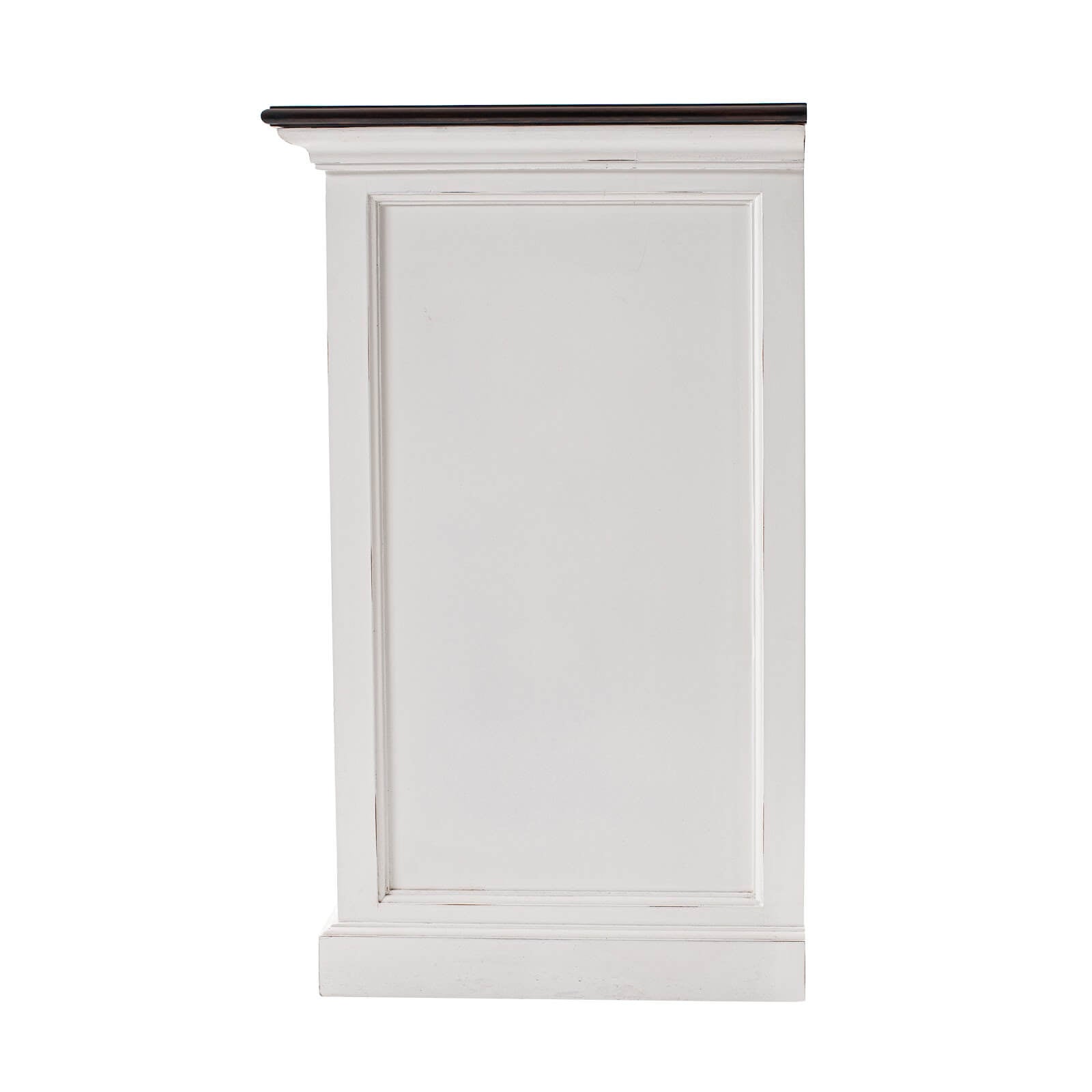 Classic Farmhouse Buffet 4 Drawers 2 Doors & 4 Baskets White W/ Brown Top