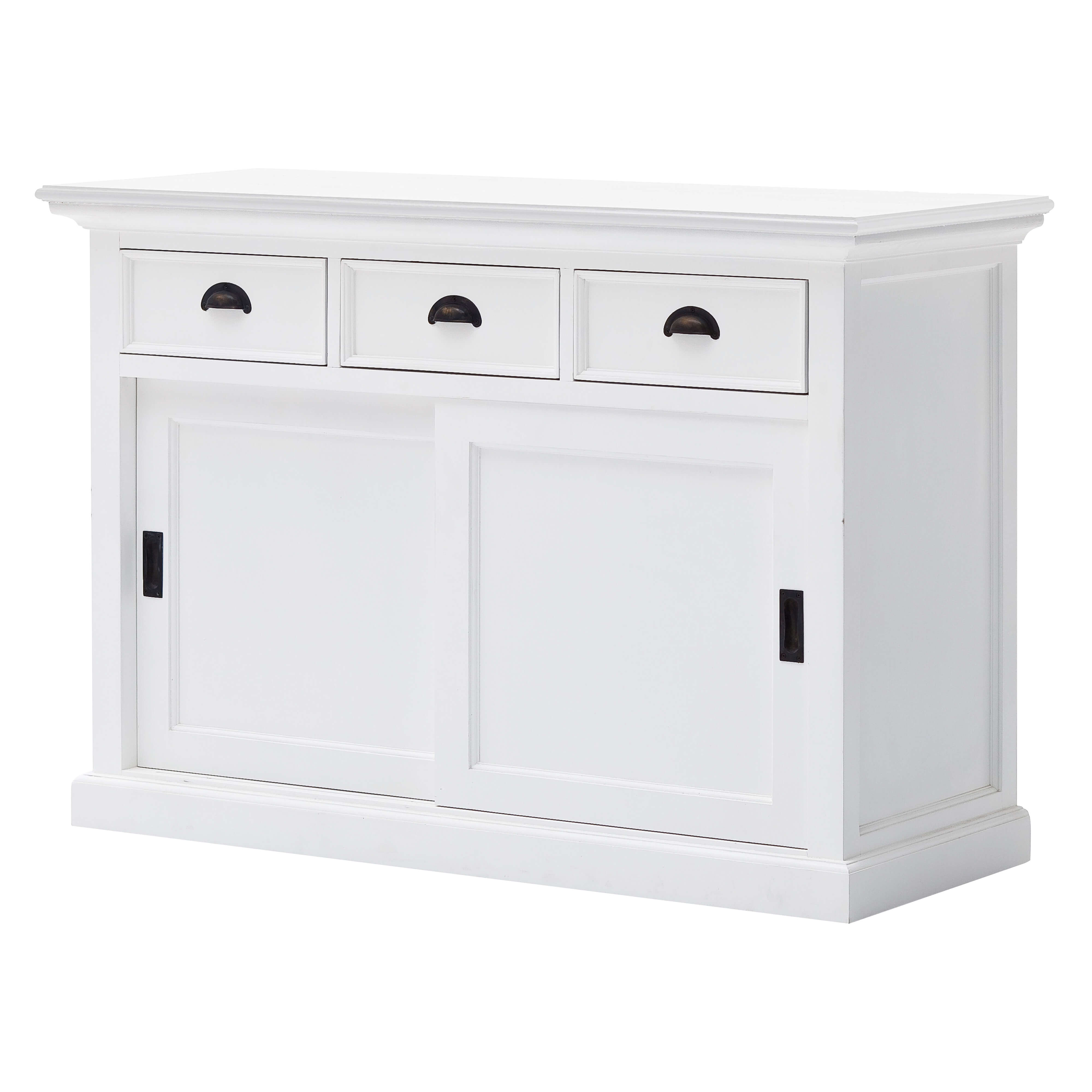 Iconic Buffet Table 3 Drawers 2 Sliding Doors White