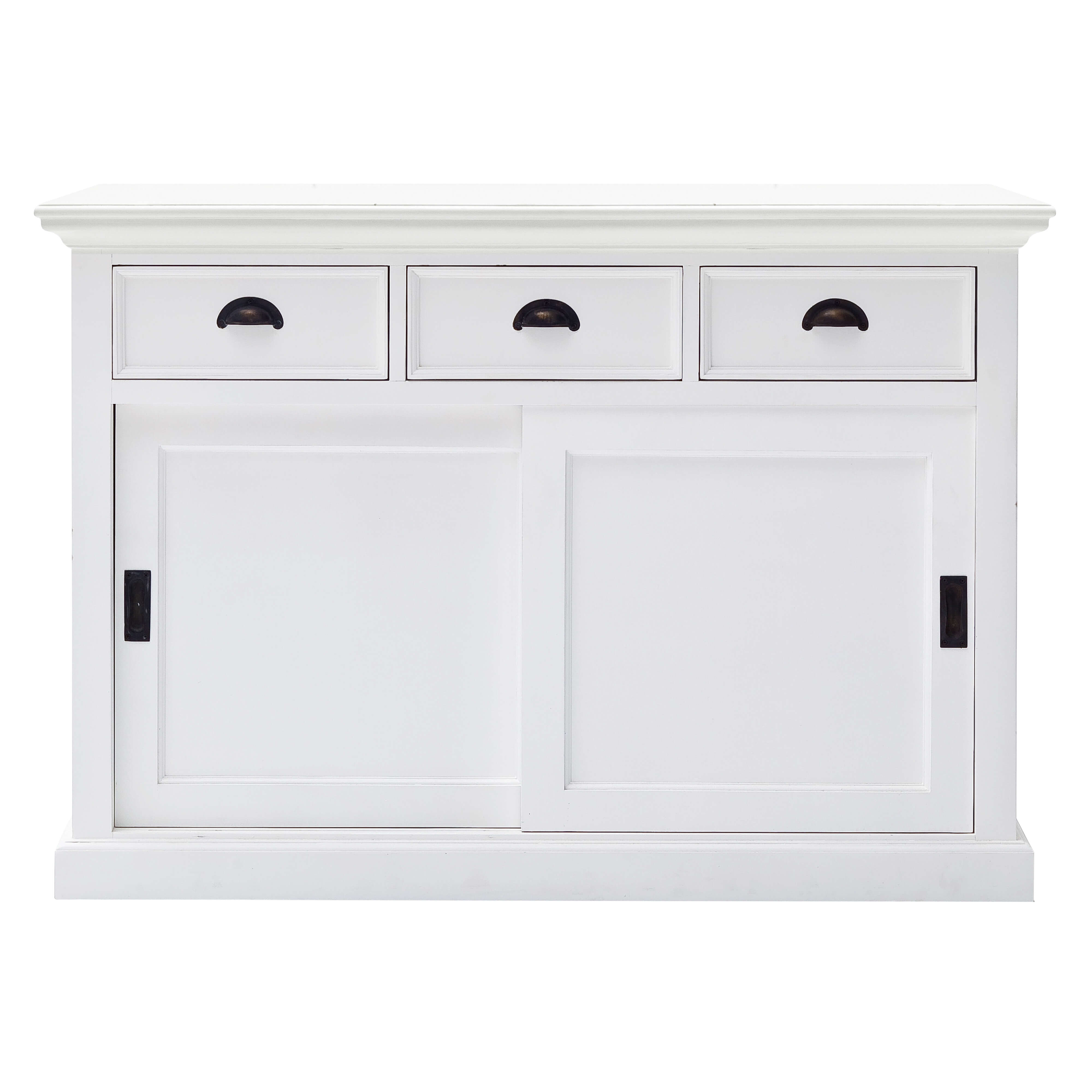 Iconic Buffet Table 3 Drawers 2 Sliding Doors White