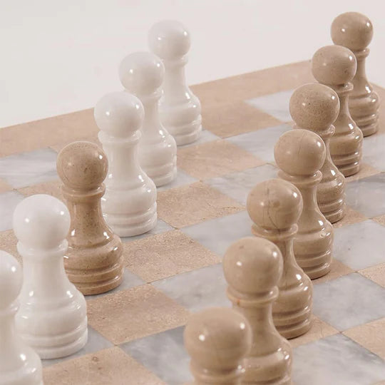 Classic Hanmade Marble Chess Set with Storage Box - 30cms