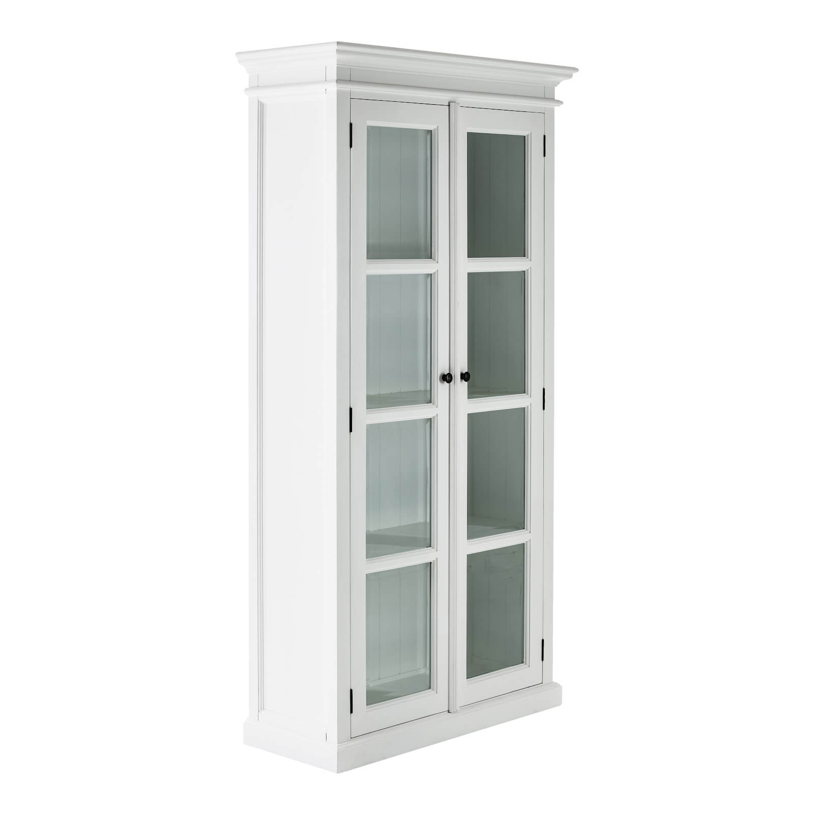 Classic Hutch Cabinet 2 Glass Doors 4 Shelves