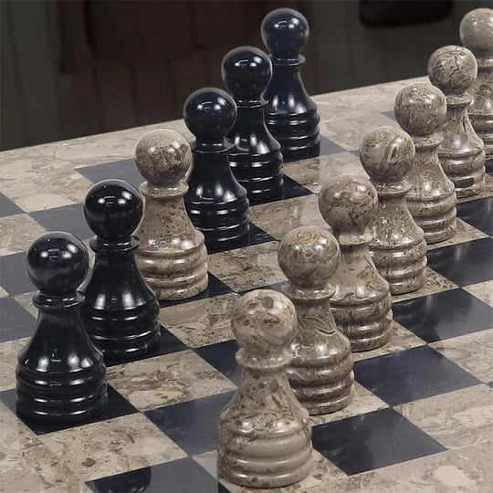 Classic Marble Chess Set with Storage Box - 30cms