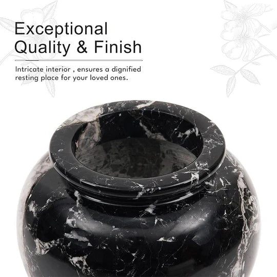 Petite Statement Large Sculptural Urn - Black