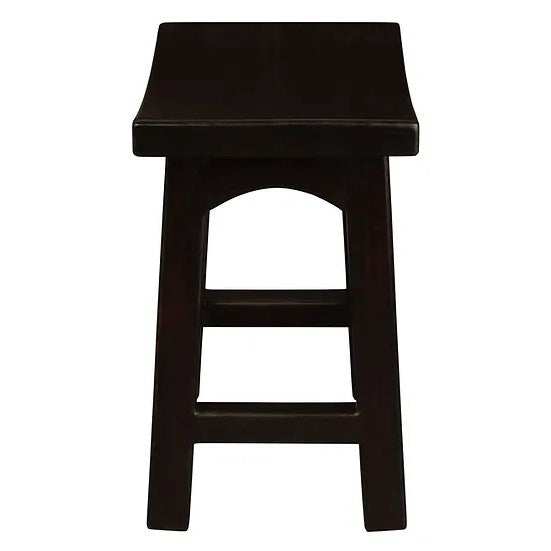 Classic Solid Timber Footstool - Dark Brown