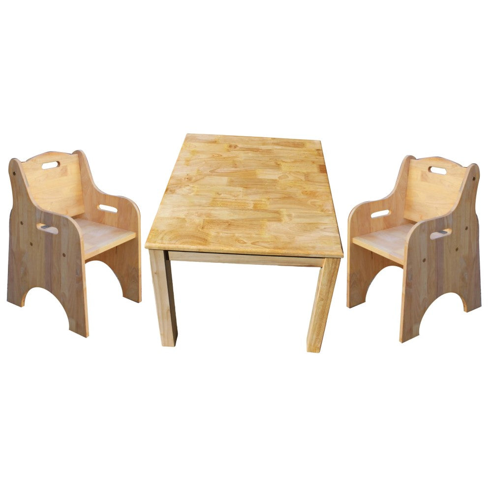 Classic Solid Timber Table & Toddler Chairs