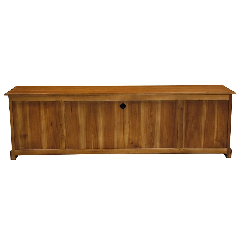 Classic Style 2 Door 4 Drawer Entertainment Unit - Light Brown