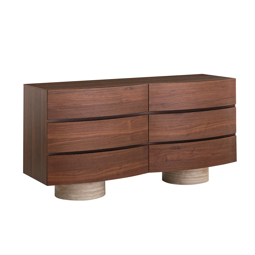 Classic Walnut 4-Tier Storage Chest of Drawers