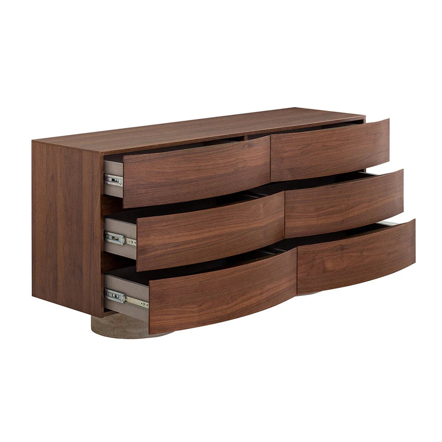 Classic Walnut 4-Tier Storage Chest of Drawers