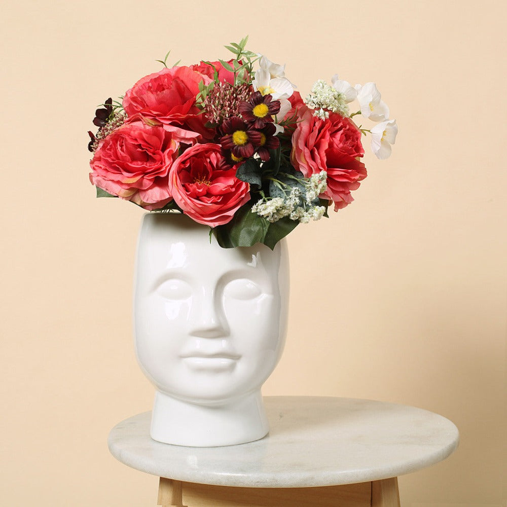 Classic White Head Sculpture Planter