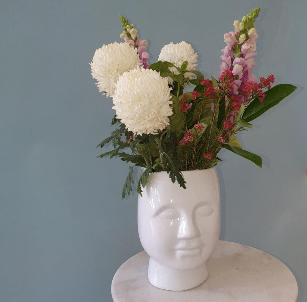Classic White Head Sculpture Planter