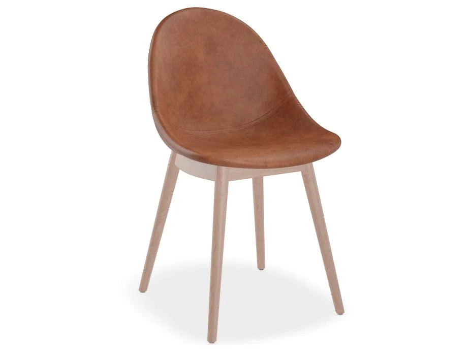 Classic Woodcraft Vintage Brown Seat Wooden Base Dining Chair