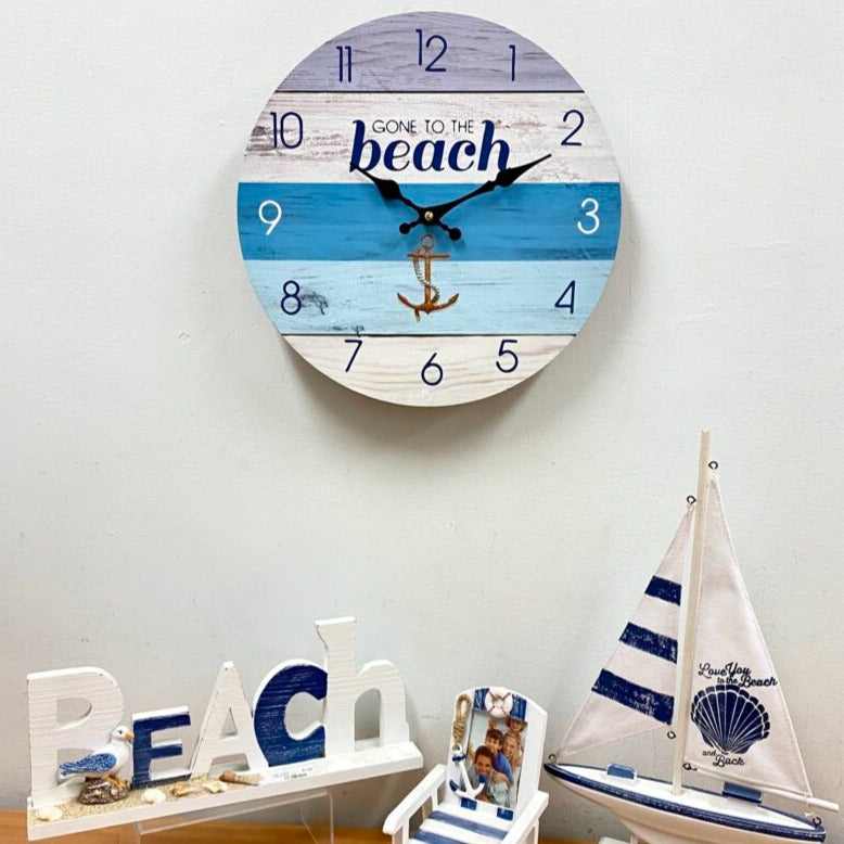 Classical MDF Beach Wall Clock 34cms