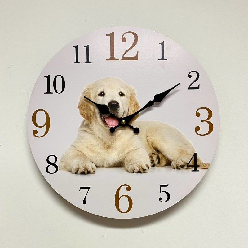 Classical MDF Dog Wall Clock 34cms