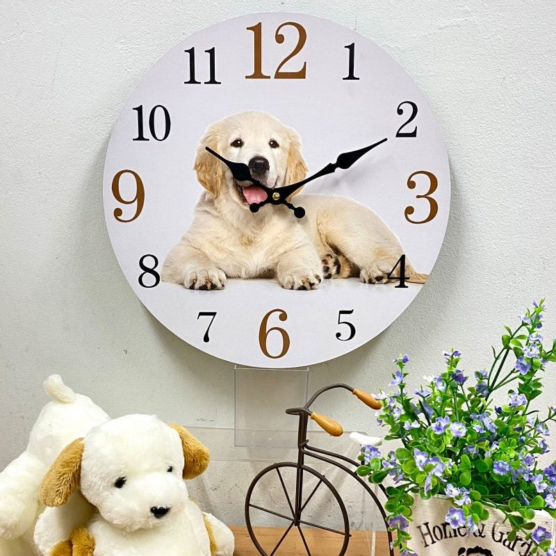 Classical MDF Dog Wall Clock 34cms