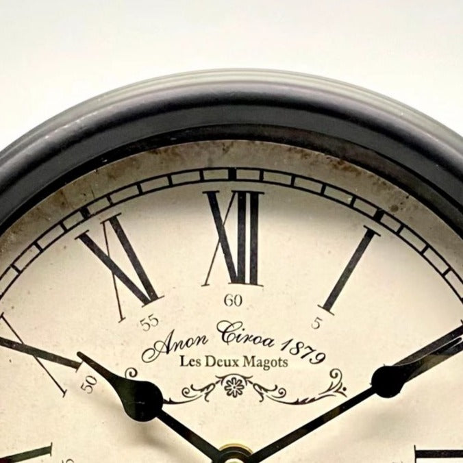 Classical Metal Wall/Tabletop Alarm Clock - Black